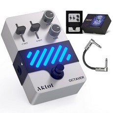 AKLOT 옥타브 일렉트릭 기타 페달: 빠른 트래킹 및 다이내믹 리스폰스 +1/-1 옥타브 및 레벨 컨트롤 미니 기타 이펙트 페달 트루 바이패스 네온 서브 시프트, Octave