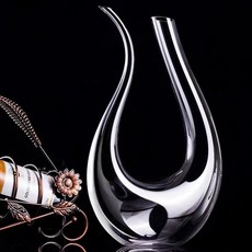 QC 고급 U형 와인 디켄터 하프 와인 리필잔 크리스탈 글라스, 1000ML, 1개