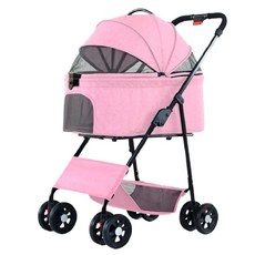 【KIDS PARK】特大座艙可拆卸寵物推車 KIDP6組合 寵物外出推車/可上三鐵, 粉紅色, 1個