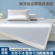 A類高端軟席子涼感冰絲涼蓆夏季空調席可機洗抗菌摺疊席, 冰川灰