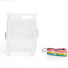 富士 instax mini link3 相印機 專用 保護殼, 1個, link3-水晶透明殼（附彩色背帶）