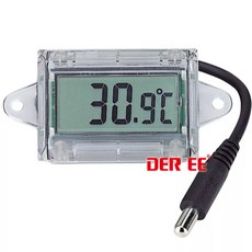 大林電子 DER EE 得益 DE-30W 防水迷你型LCD溫度計附線, 1個