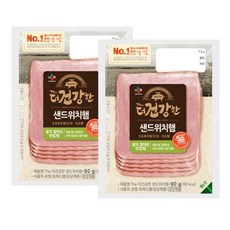 CJ 더건강한 샌드위치햄 슬라이스 90G, 2개