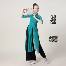 댄스복 아랑고고 장구 화려한 시스루 가디건 무용 대회복 라인 무대복 단체복 의상 빅사이즈 공연복 난타복