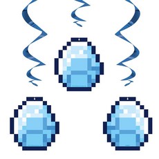 멀티컬러 마인크래프트 걸이식 소용돌이 장식 66cm26인치 3개입 - 흥미롭고 활기찬 파티 장식 테마 생일 및 게임 이벤트에 적합 226535, 멀티컬러 마인크래프트 걸이식 소용돌이 장식 (66cm(, 1개