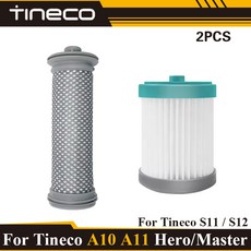 Tineco A10 A11 Hero Master PURE ONE S11 S12 PWRHERO11 무선 진공 롤러 브러시 클리너 스페어 용 Pre Hepa 필터, [11] 2PCS