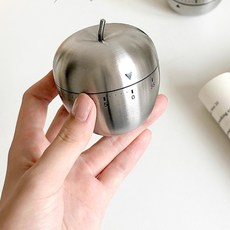 데일리공감 레트로 태엽 수동 기계식 주방 쿠킹 타이머, 1개, 애플