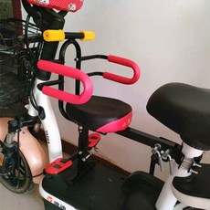 자전거 안장 보조 쿠션 안전 좌석 충격 흡수 시트 안장 의자 뒷안장, 레드 좌석+팔걸이+페달+반둘레 굵은튜브