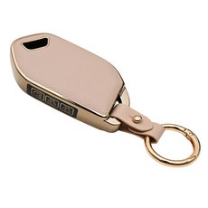 기아 EV9 EV3 EV4 EV6 호환 TPU 가죽 자동차 스마트 키 케이스 차 키홀더, 7버튼TL07, 아이보리골드