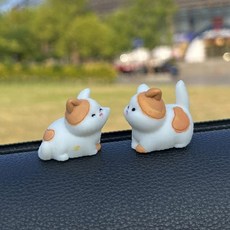 차량 계기판 귀여운 동물 인형 장식품 자동차 실내 인테리어 소품 힐링 감성 데코, 1개, 하얀 토끼