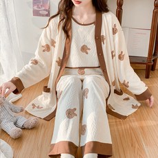 플라워 코튼 히든 수유 산후조리 봄가을 임산부 잠옷 여자 홈웨어 트리플 세트