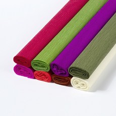 star starred 주름지 (Crepe paper) 라지 [50cm(폭) X 250cm(길이)], 8컬러 믹스 세트 D타입