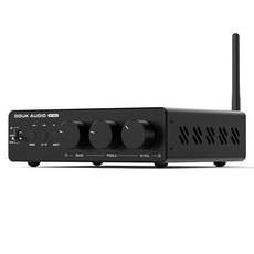 DoukAudio 2 채널 블루투스 앰프: 가정용 스테레오 스피커 및 서브우퍼(M1 MAX)를 위한 USB 입력 및 베이스/트레블 컨트롤이 있는 600W aptX HD 파워 앰프, Douk Audio DoukAudio 2채널 블루투스