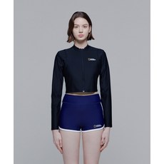 내셔널지오그래픽 NATIONALGEOGRAPHIC N242WRG620 여성 크롭 집업 래쉬가드 CARBON BLACK