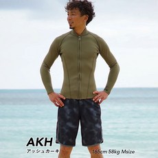 【日本潛水品牌】HeleiWaho MAN 1.5mm 半身防寒衣 潛水衣 自由潛水 SUP 溯溪 滑水, 古茶金L_1.5mm防寒上衣, 古茶金