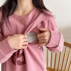 봄 가을 임부복 캐주얼 라운드넥 임산부 맨투맨 긴팔 수유티 외출복 산후 수유복 긴팔 티셔츠 YSQ