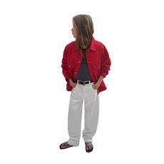 자라 ZARA 플레인 서지 재킷 - 레드 1019392