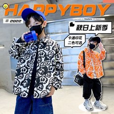 男童 長袖襯衫 韓版 帥氣 潮流復古酷 上衣