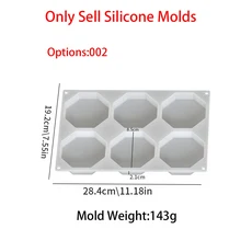 6캐비티 수지 두꺼운 코스터 실리콘 몰드 DIY 육각형 라운드 스퀘어 하트 완벽한 예술적 선물 우아한 홈 장, 04 Octagonal