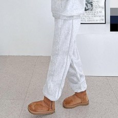 여성 기모 와이드 밴딩 스트링 겨울 루즈핏 팬츠