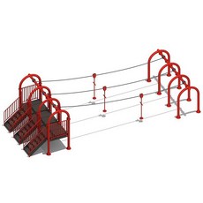 더블 짚라인 놀이기구 세트 액티비티 놀이터 어린이, 청록색 집라인 모델 009