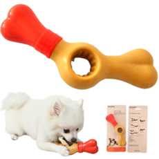 트루행센 강아지 푸드클립 뼈다귀 장난감, 1개, 오렌지옐로