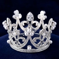 osshop 미니 왕관 티아라 토퍼 웨딩 장식용 소품, 10개, 미니왕관 - 실버