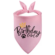 1개 # S/L 강아지 생일 반다나 파티 의상 애완동물 액세서리 다양한 색상의 고양이 스카프 네크리치프, 01 S 50x35x35cm, 03 Pink Girl
