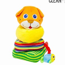 유아 패브릭 링 쌓기 완구 고양이 인형 감각놀이