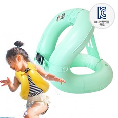 키즈랜드 트리플 세이프 안전 물놀이 튜브 부력조끼, 민트 50kg, 1개