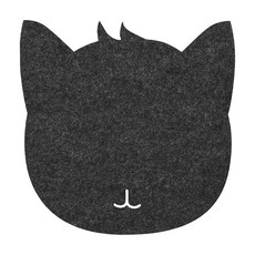 Richer-R 리처알 고양이 모양 펠트 마우스패드 다크그레이, 1개