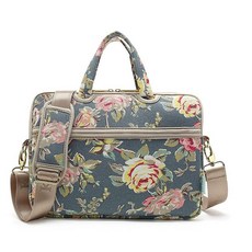 Kayond 블루 Water Hyacinth Patten 방수 노트북 숄더 메신저 백 케이스 슬리브 12인치 13인치 노트북 노트북 서류 가방, 워터 하이아신스