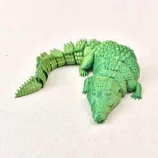 3D 인쇄 악어 움직일 수있는 공동 장난감 입상 시뮬레이션 악어 사무실 데스크탑 장식 선물 공예 인형 미니, 26 yellow-green 21cm