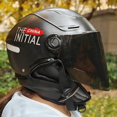 빅사이즈헬멧 대두헬멧 특대 하이바 바이크모자 여름, 1개, 특대형 아시아 블랙 자외선 차단 긴 안경