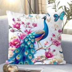 애니 캐릭터 소파쿠션 양면 소파 쿠션 솜 포함 세탁가능 고탄력 애니 굿즈 차량용 겸용 메모리폼 허리지지 내구성 강함 트렌디한 스타일, 길상조-25, 40 x 40CM (솜포함 양면쿠션)