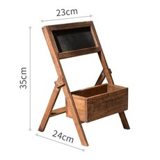 木質花槽創意花架，復古實木花盆，陽臺小黑板花園花箱裝飾擺件，台灣熱銷, 實木小黑板花盒, 1個