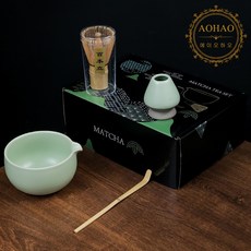 AOHAO 말차 도구 1/4/7 PCS 세트 MATCH WHISK 차선 차선립 다완, 3세트, 연두색4PCS