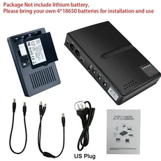 5V 12V 18W 미니 UPS DC POE LAN 다중 출력 무정전 전원 공급 장치 7200mAh 배터리 백업 광 모뎀 라우터용, 02 US Plug