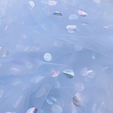 프루마 도트 반짝이 레이스 망사 원단 150 x 90cm, 1개, 블루