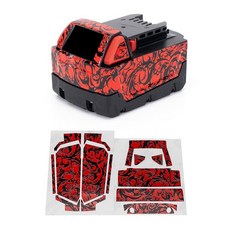 WRAPGRADE Milwaukee M18 5Ah 배터리 (48-11-1850)와 호환되는 맞춤형 공구 스킨 (JAPAN RED DOT CAMO), 카오스 트라이벌 레드