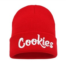 Zgboaht 신축성 있는 니트 비니 모자 남성용 여성용 겨울용 따뜻한 시계 캡 글자 자수 커프 모자 쿡 그레이/화이트 단일 사이즈, 쿡-레드/화이트