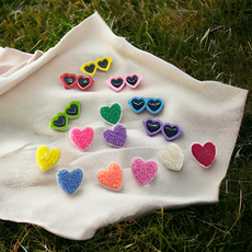 와펜 장식 하트 와펜 선글라스 배지 패치 자수, 선글라스-초록, 1개