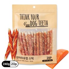 띵크유어도그티 강아지 딩고껌 스틱형 20P, 연어, 240g, 1개