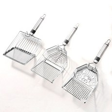 不銹鋼貓砂剷，寵物清潔鏟，有掛鉤設計, 鋼柄貓型鏟,貓砂鏟, 1個