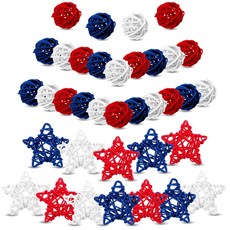 Yulejo 36개 7월 4일 꽃병 필러 홈 데코 애국심이 Yulejo 36 Pieces 4th of July Vase Filler for Home Decor Patriotic, 1개