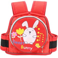 【KIDS PARK】兒童機車安全背帶 單入組(外出必備/安全防護/防止小孩摔落), 拉鍊收納款-紅色小兔子, 1個