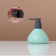 陶瓷皂液器泡沫洗手液瓶子洗髮水瓶沐浴露按壓分裝瓶, 1個, 乳液-粉綠中圓錐- 配向下口泵頭:如图