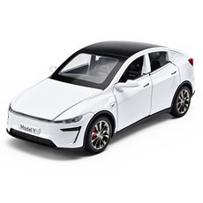 TESLA 테슬라 전기차 Model Y 주니퍼 st 1대32 1:32 자동차 미니카 모형 다이캐스트 꿈꾸는다락방, 화이트, 1개