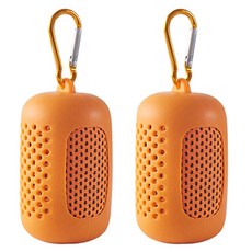 헨센 휴대용 스포츠 슬림 타올, 오렌지, 2개