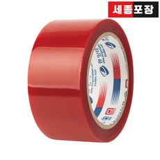 박스테이프 라바타입 OPP 투명 칼라 동양 테이프, 폭50 길이50, 10개, 적색